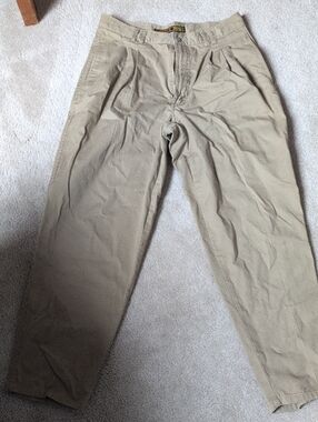 Vintage Bugle Boy Khaki Pleated Chino Pants